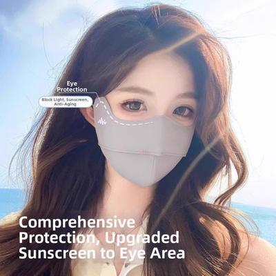 UPF50+ Sunscreen Face Mask Contour The Face Facekini Reusable UV Protection Face Cover  Summer
