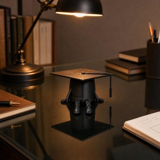 Figure Mini Cappelli di Laurea, Mini Cappello di Laurea 3D 'Congrats Graduation' con Articolazioni Mobili per Decorazione Tavola Festa di Laurea Vassoio a Gradini