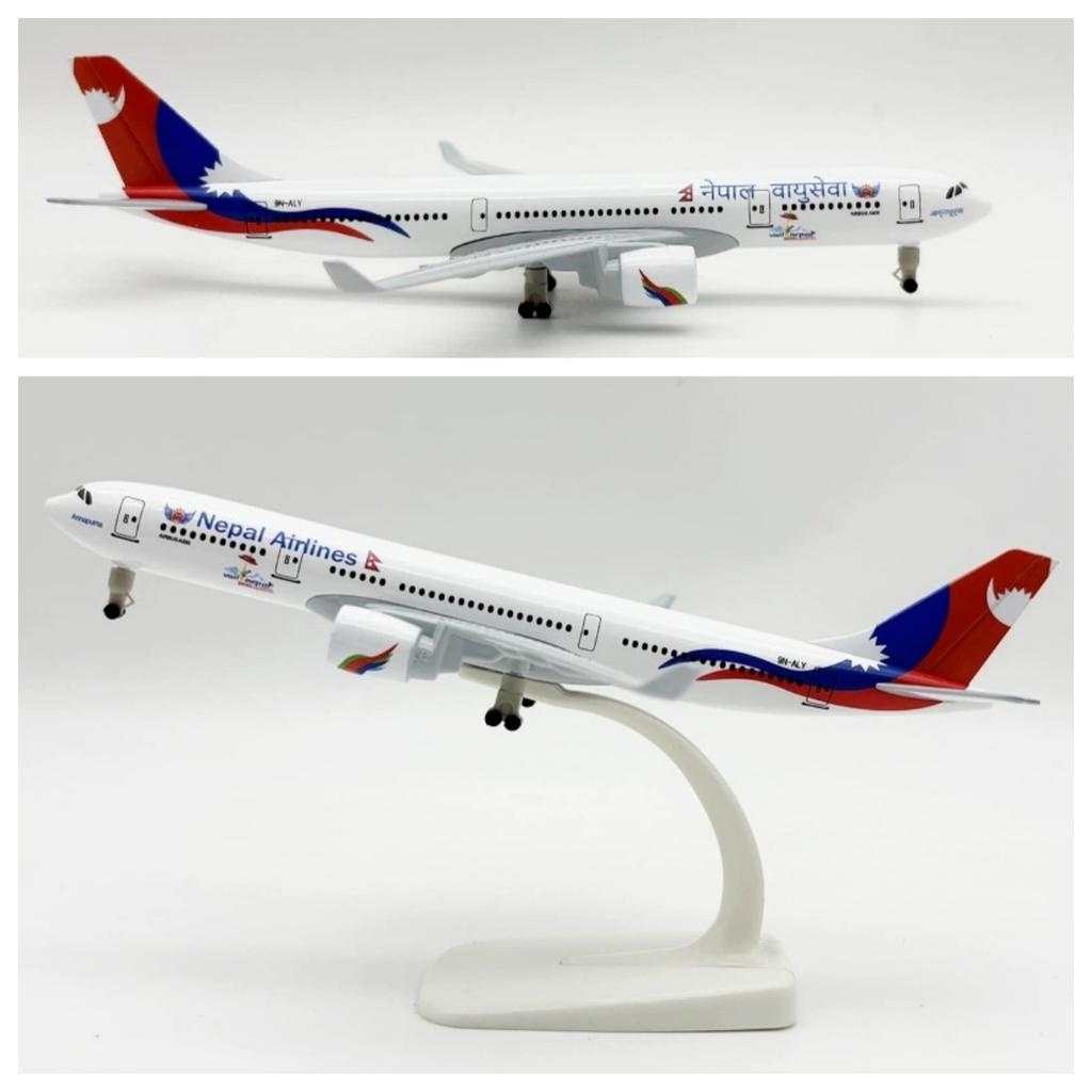 20cm A330 AIR Nepal Airlines Metal Airplane Alloy Diecast Model Plane 1/400 Scale Aviation Aircraft With Landing Gear Collection
