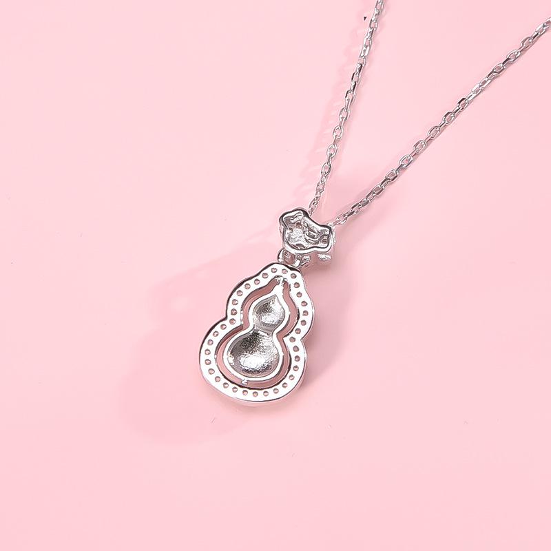 New Chinese Style S925 Sterling Silver Gourd Clavicle Necklace for Women - Trendy Niche Design