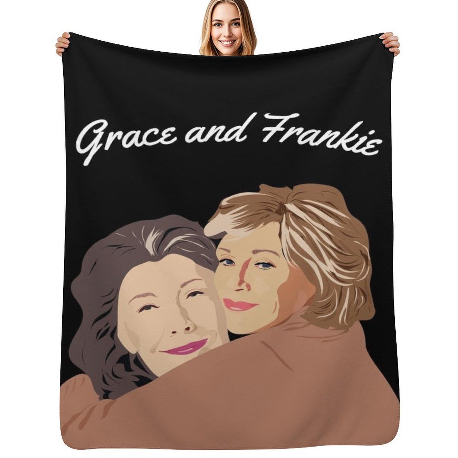 

Grace and Frankie Hugging Throw Blanket Warm Flannel Blanket for Couch Chair Bedroom 102x76cm(40x30in)