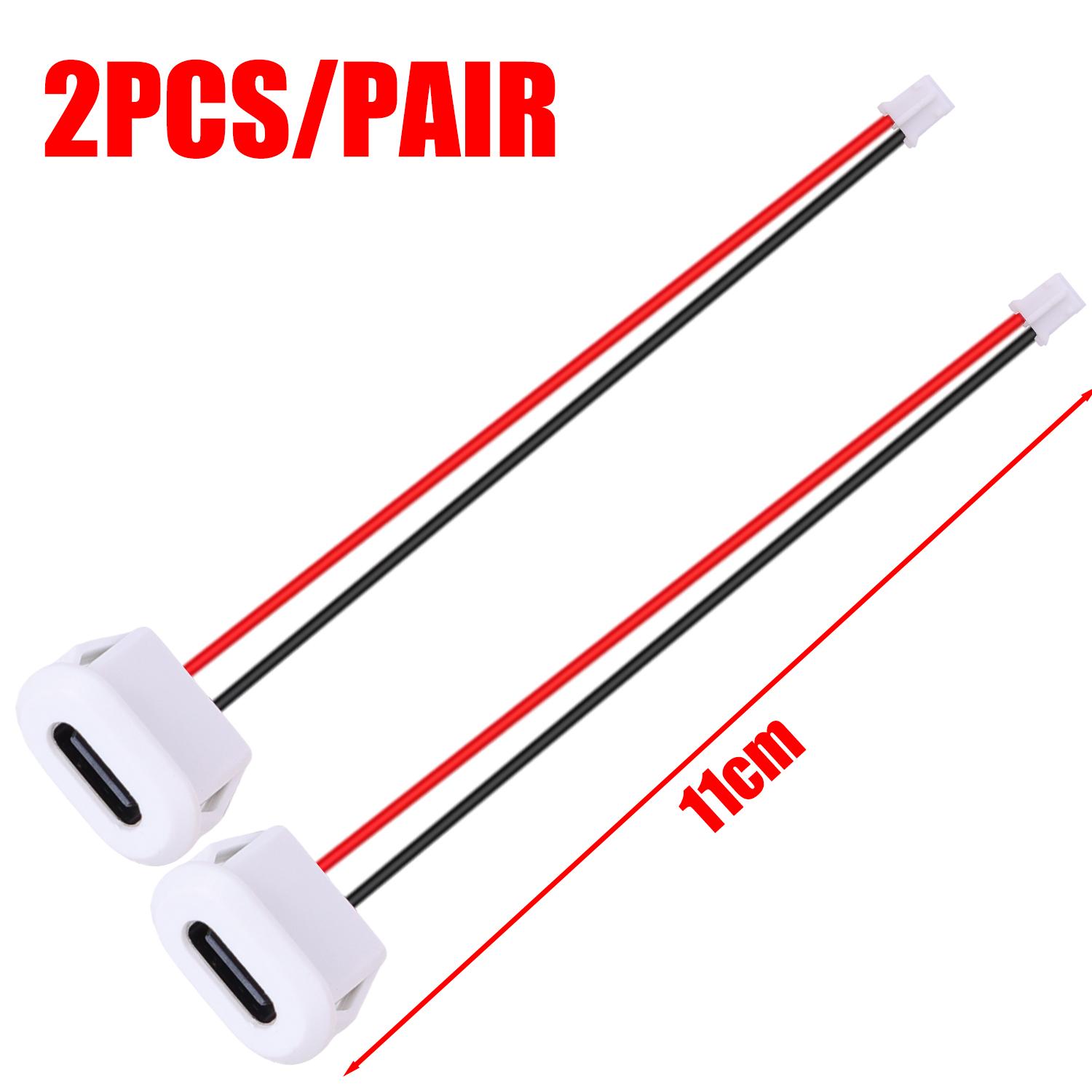 

2pcs USB Type C Connector Flat / Rounded 2P with Card Buckle 3A High Current Fast Charging Jack Port USB-C Charger Plug Socket
