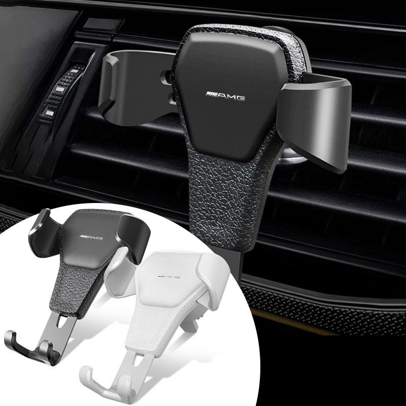 Car Phone Holder Air Vent G-Sensor Smartphone GPS Stand For Mercedes Benz AMG W212 W205 W246 W177 W176 W213 GLC GLE GLS ML Welcome Laser Lamp