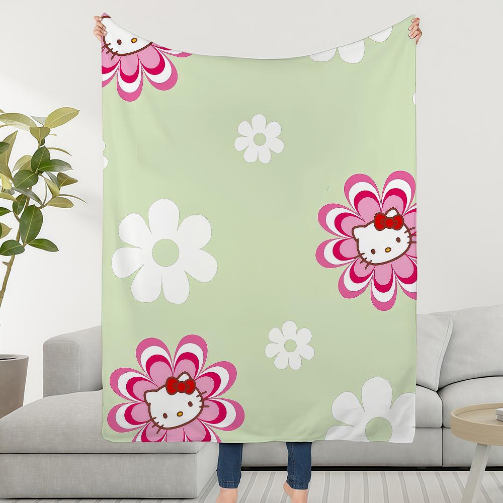 

Hello SRO Cute Kawaii K-KittyS-ES Blanket Throw Super Cosy Plush Living Room Sofa Couch Childish Birthday Gifts 75cmx90cm