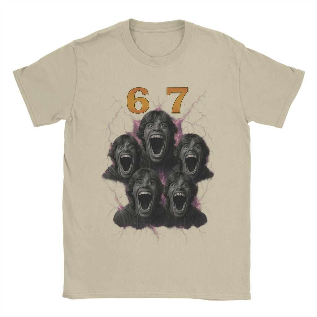 Men Women Six Seven Bootleg 6 7 Meme T Shirt  Pure Cotton Clothing Awesome Short Sleeve Crew Neck Tees Birthday Present T-Shirts