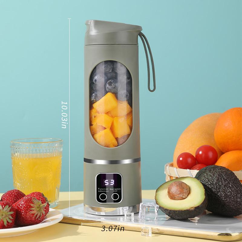 2024 New USB Charging Portable Juicer 12 Blade Head 3 Gears Adjustable Double Cover Design Long-lasting High-Power Ice Crusher
