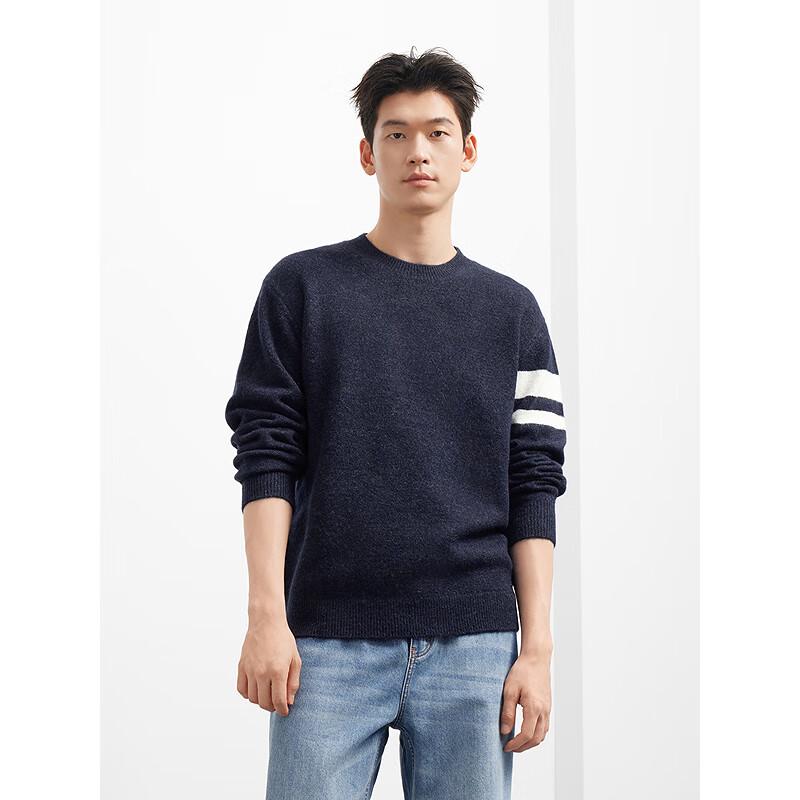 GXG Men's Casual Color Block Striped Knit Sweater