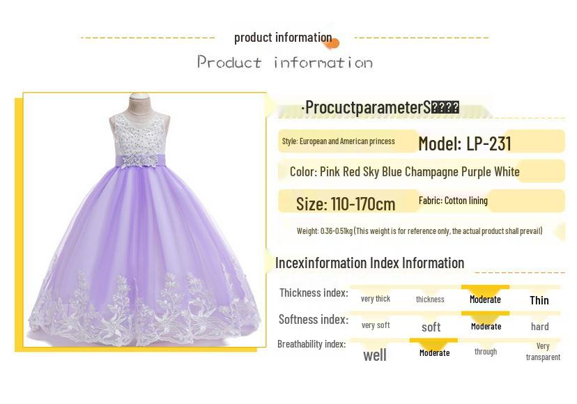 New 2026 Style Girls' Color Block Puffy Princess Formal Wedding Flower Girl Dress