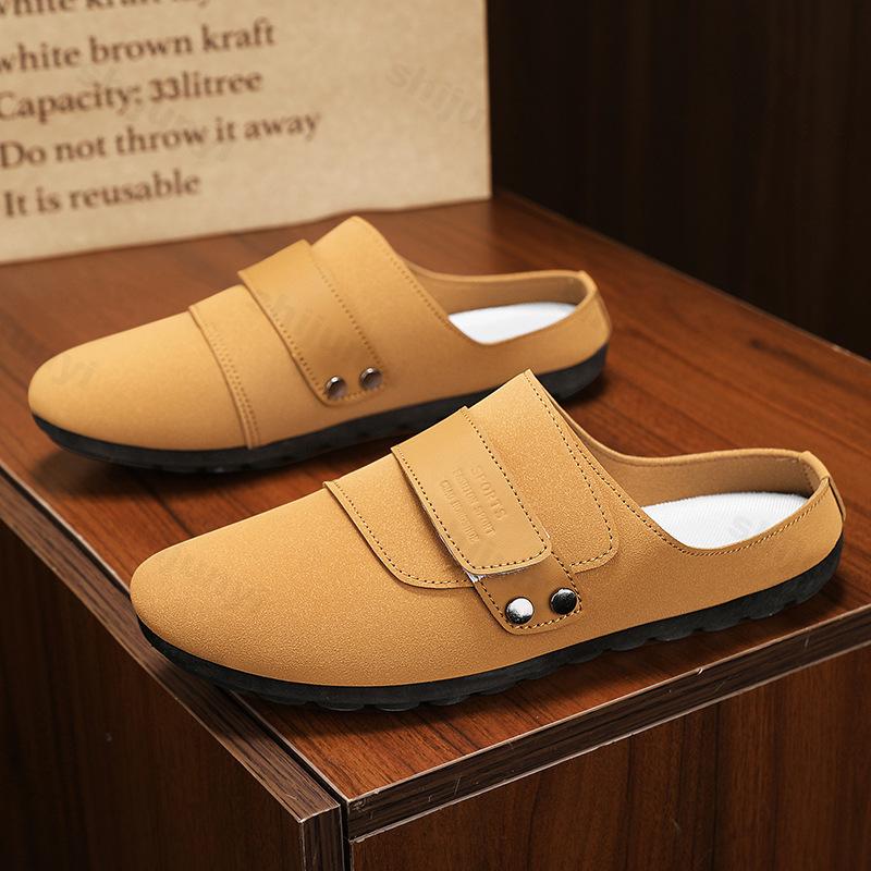 

Модные повседневные полушлепанцы для мужчин 2025 Новые летние слипоны Повседневные Универсальные Удобные Уличные Пляжные Легкие Модные Тренд Сандалии 39 жёлтый