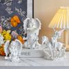 Lovely Flower Angel Statue Desk Decoration Ornaments Creative Angel Characters Resins Sculpture Artwork Room Aesthetic Decor