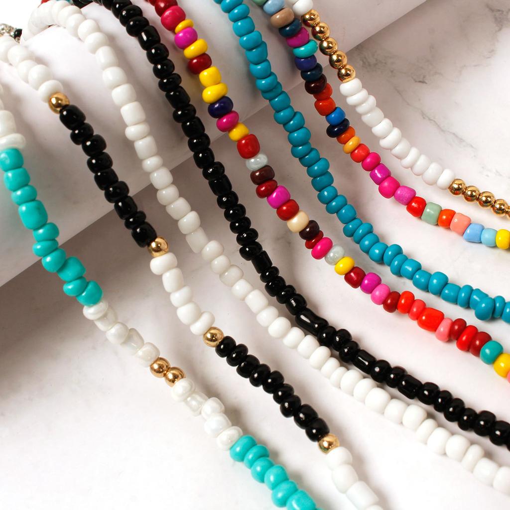 Collier ras du cou en perles style Boho pour femmes et filles, brin coloré, court, ras du cou, bijoux d'été à la mode, cadeau, nouvelle collection