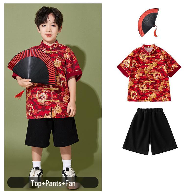 June 1 Children's Cheerleading Outfit Guochao Tang Suit for Boys and Girls - Chinese Style Poetry Recitation and Chorus Costume