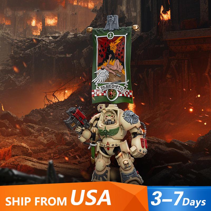 In Stock JOYTOY Warhammer 40K Dark Angels Deathwing Ancient with Company Banner 1:18 Action Figure,Collection Model