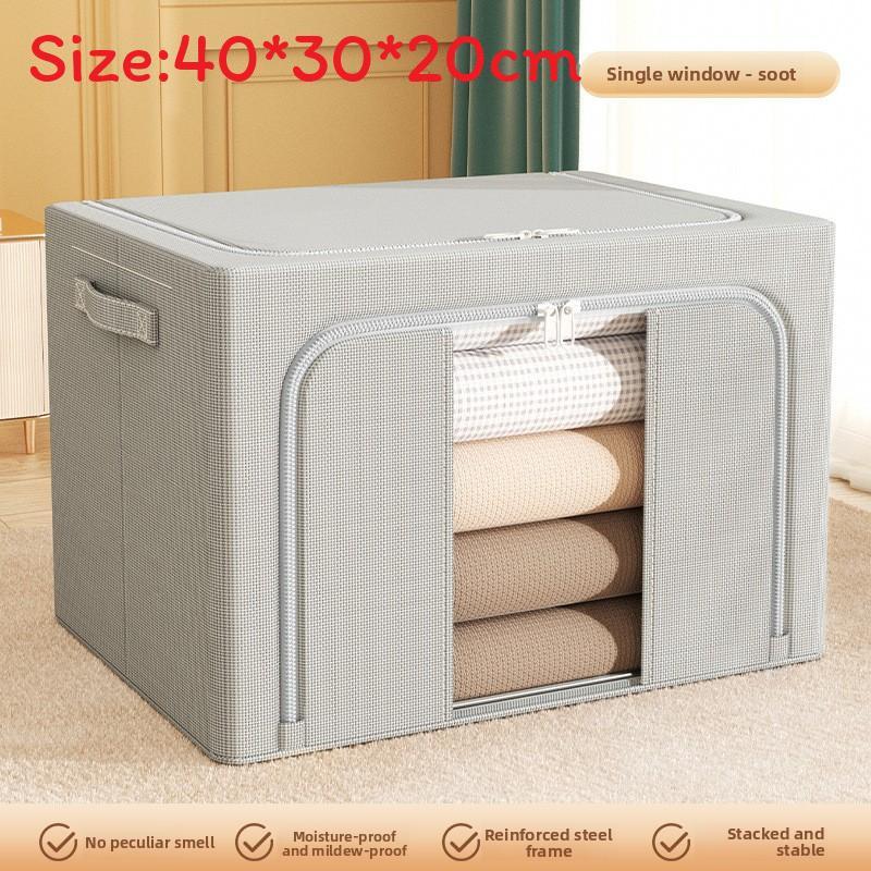 Foldable Oxford Cloth Storage Bin With Transparent Pvc Window For Bedroom Closet Organization