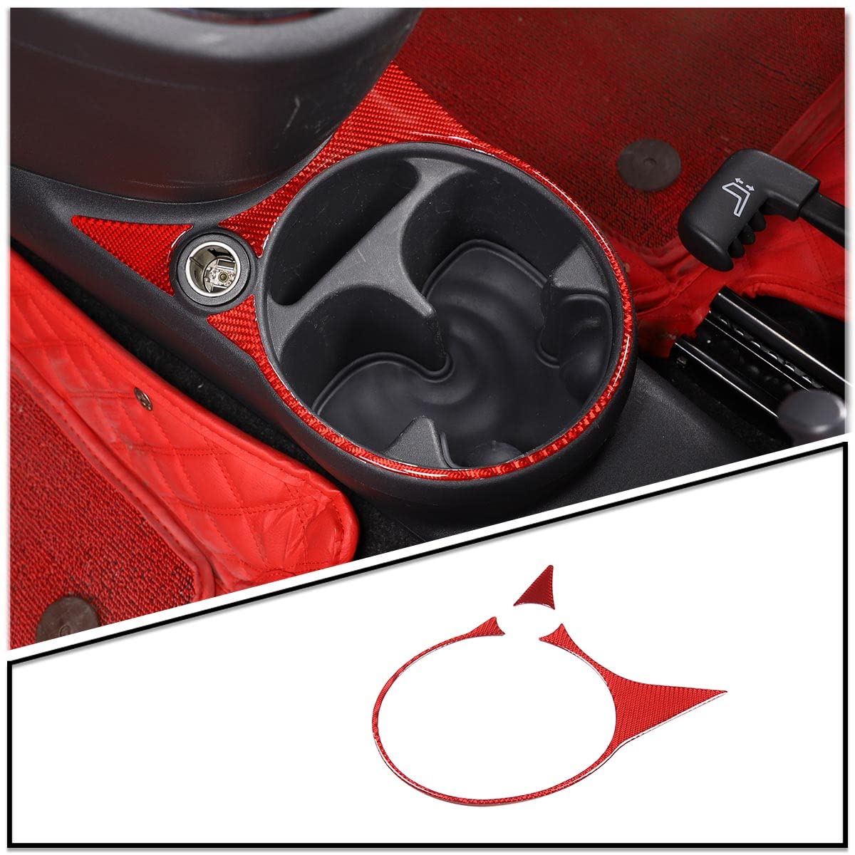 Sauicemy For Fiat 500 2010~2015 Console Holder Cover Cup Holder style 16