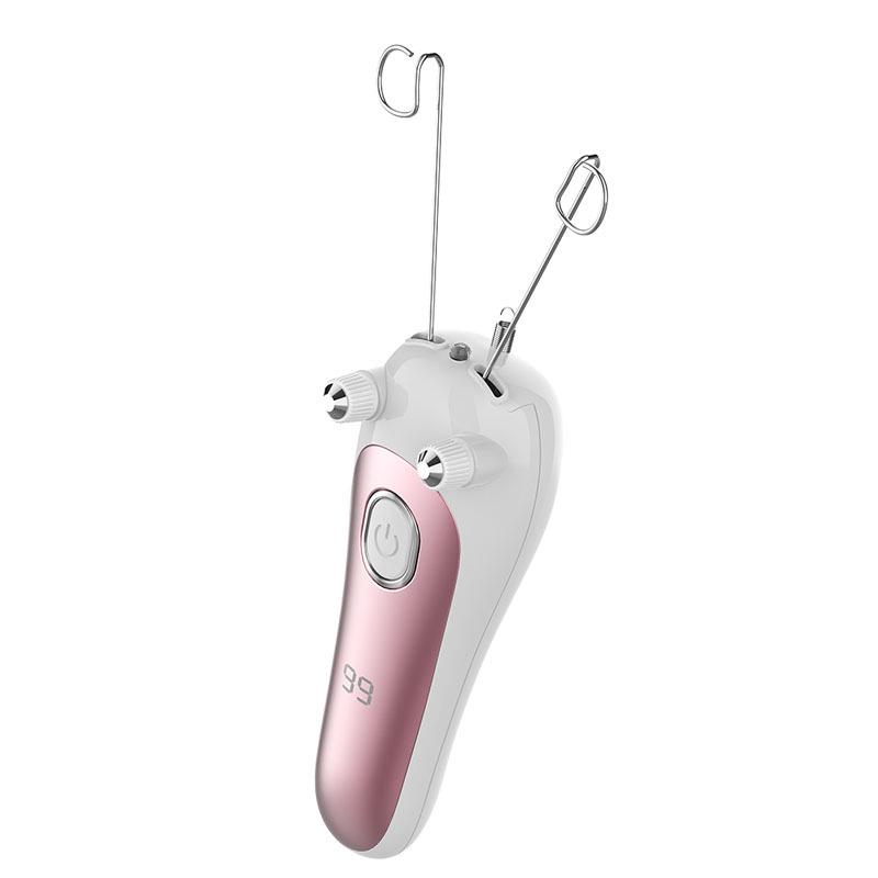 Rechargeable Facial Hair Removal Threading Device with Tweezers