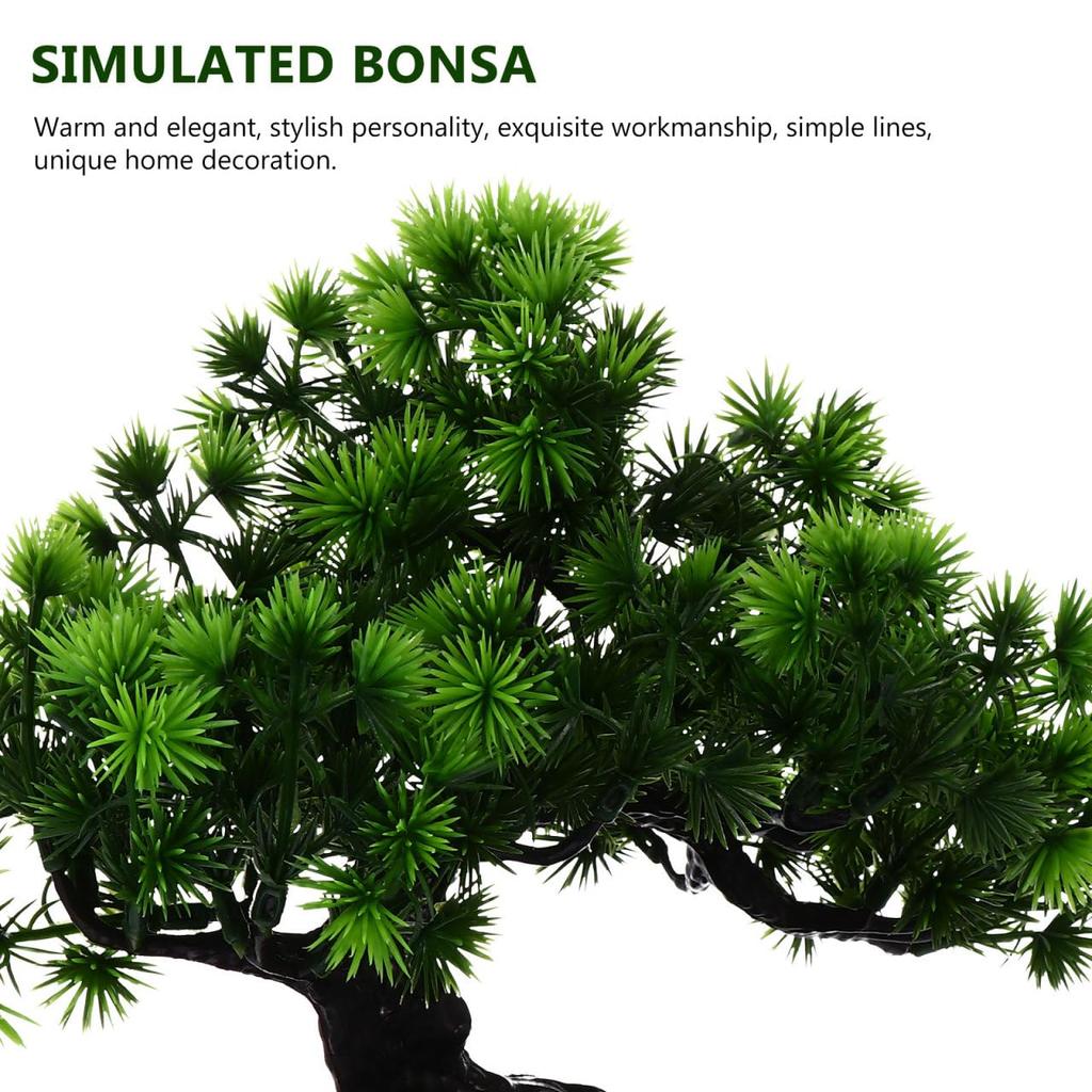 HANABASS Artificial Bonsai Pine Fake Potted Welcoming Tabletop No Maintenance Never Japanese Zen Tree Greenery Plant Pine Direct from Japan