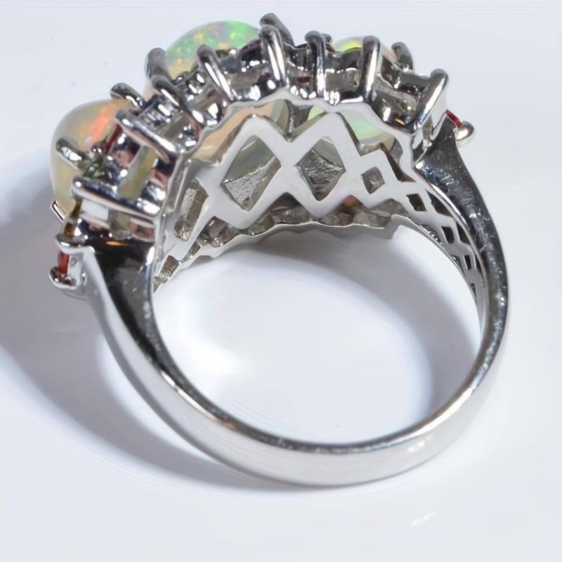 Fashion Unique Color Zirconia Ring New Light Luxury Exquisite Retro Ladies Wedding Jewelry Accessories Birthday Gift
