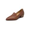 25 versatile small leather shoes pointed thick heel retro women's single shoes