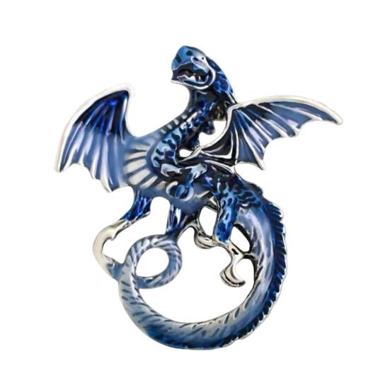 Winged Dragon Brooch Retro Colorful Dragon Brooch Pin Decorative Alloy Lapel Pin Clothes Accessory for Backpack Hats Jackets Decoration