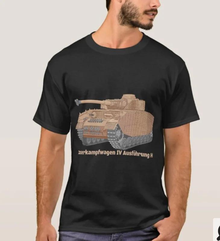 WWII German Army Panzer IV Ausf H Medium Tanks T-Shirt 100% Cotton O-Neck Summer Short Sleeve Casual Mens T-shirt Size S-3XL