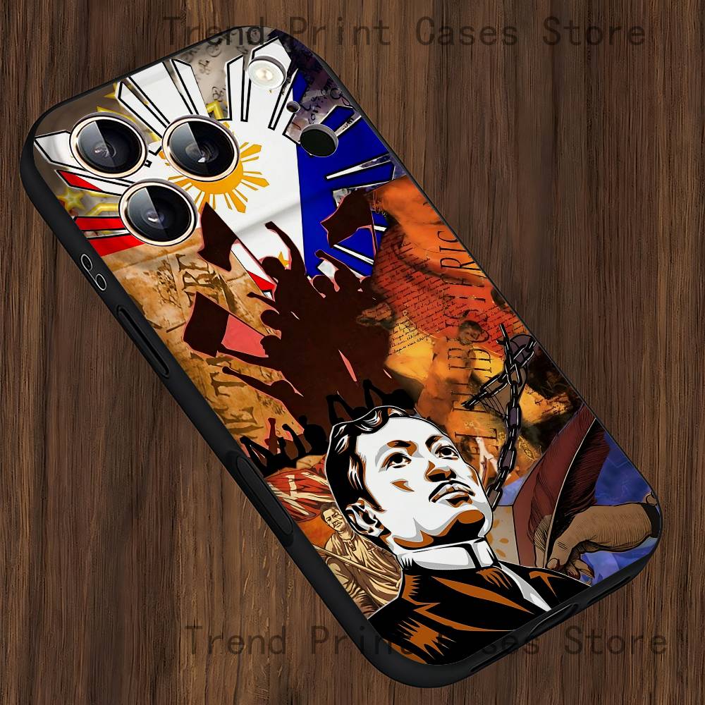 

Philippine Flag Phone Case For iPhone 15,16,12,14,13,11,17,Pro,Max,Plus,E,Air,Mini Black Cover iPhone17promax