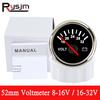 2'' 52mm Pointer VOLT Voltage Meter Voltmeter with Red LED Backlight 8-16V 16-32V Auto Car Gauge for Caravan Boat Marine