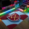 West Ham United Fußball Design Kristall Samt Teppich Gemütlich Nicht?Rutschfester Teppich mit Aufdruck für Schlafzimmer Wohnzimmer Eingang
