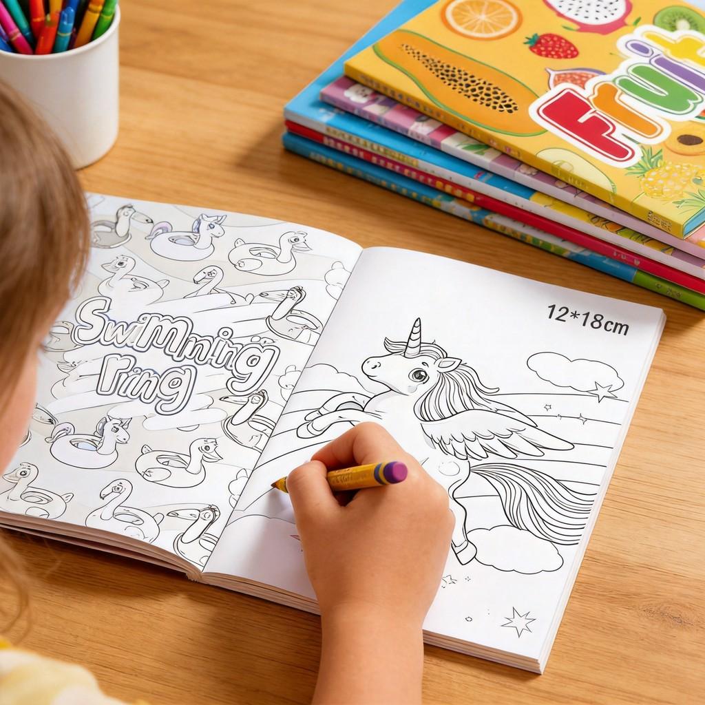 Children Coloring Book Set With Cartoon Animal And Mermaid Illustrations For Kids Gift Giving