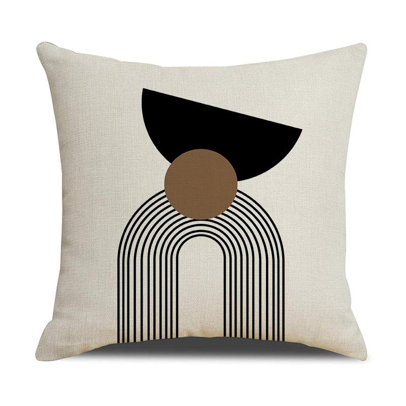 

Black and White Geometric Print Pillow Cover Interior Decoration Sofa Cushion Office Nap Pillow Cover 45*45cm