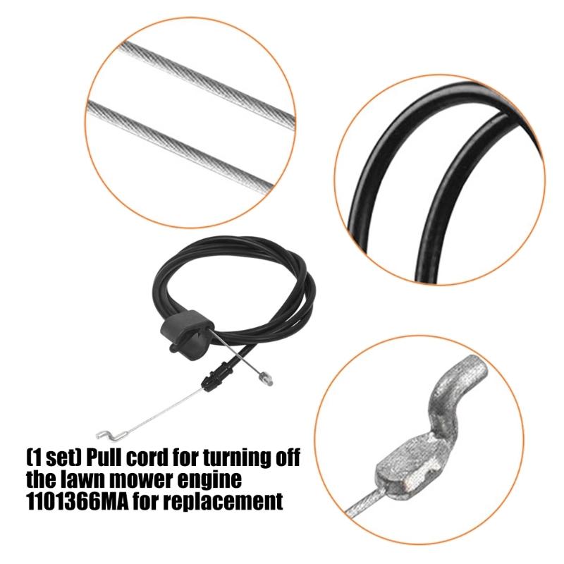 Replacement Rustproof Engine Stop Cable Wire 1101365MA 1101366MA Suitable For Lawn Mowers 22 Inch Rear Engine Riding Mower