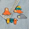 Cute Cartoon Sloth Brooch Pin Women Men Cowboy Badge Fashion Brooch Collar Pins