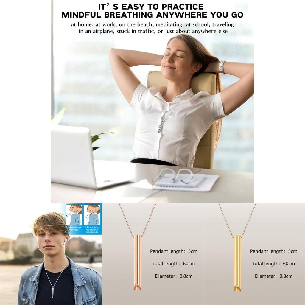 Stainless Steel Mindful Breathing Necklace European And American Cross-border Pressure-regulating Pendant Non-fading Fashion Jewelry