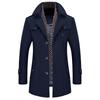 Autumn and Winter Men's Business Casual Woolen Jacket, Middle-aged and Elderly Woolen Thickened Scarf Coat