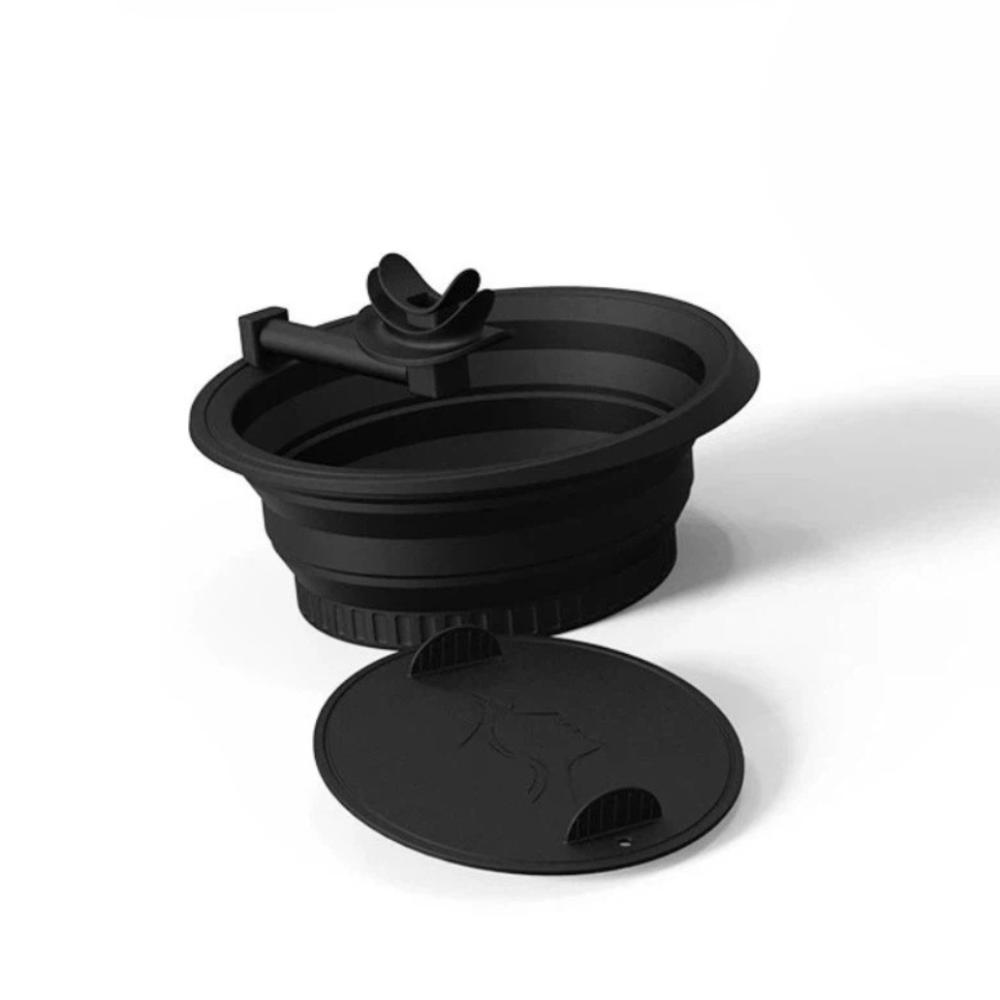 Silicone Breathing Ice Folding Basin Built-in Ice Tray Ice Pack Device Skin Care чёрный