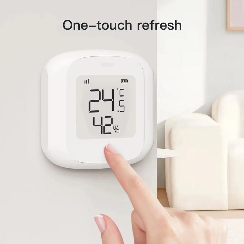 ZigBee / WIFI Temperature  Humidity Sensor For Tuya LED Screen  Smart Linkage Thermo-hygrome Voice Control For Google Home Alexa