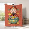 God of Wealth Theme Digitalprinted Polyester Bedroom Velvet Flannel Soft Sofa Cover Blanket Fleece Soft Sofa Cover Blankets