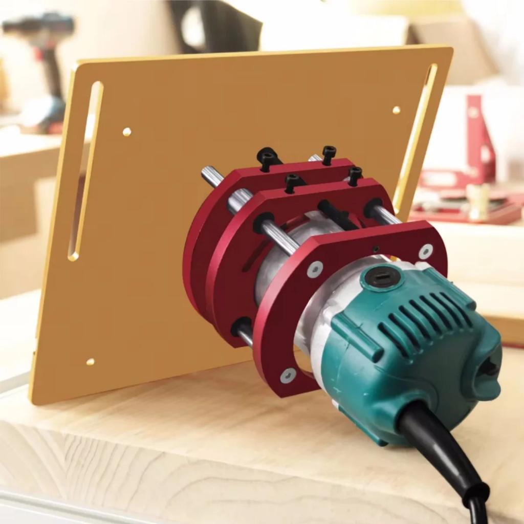 Precision Router Table Lift Set, Aluminum Alloy Router Table Saw Carpentry Slotting Trimming Chamfering Router Desktop Engraving