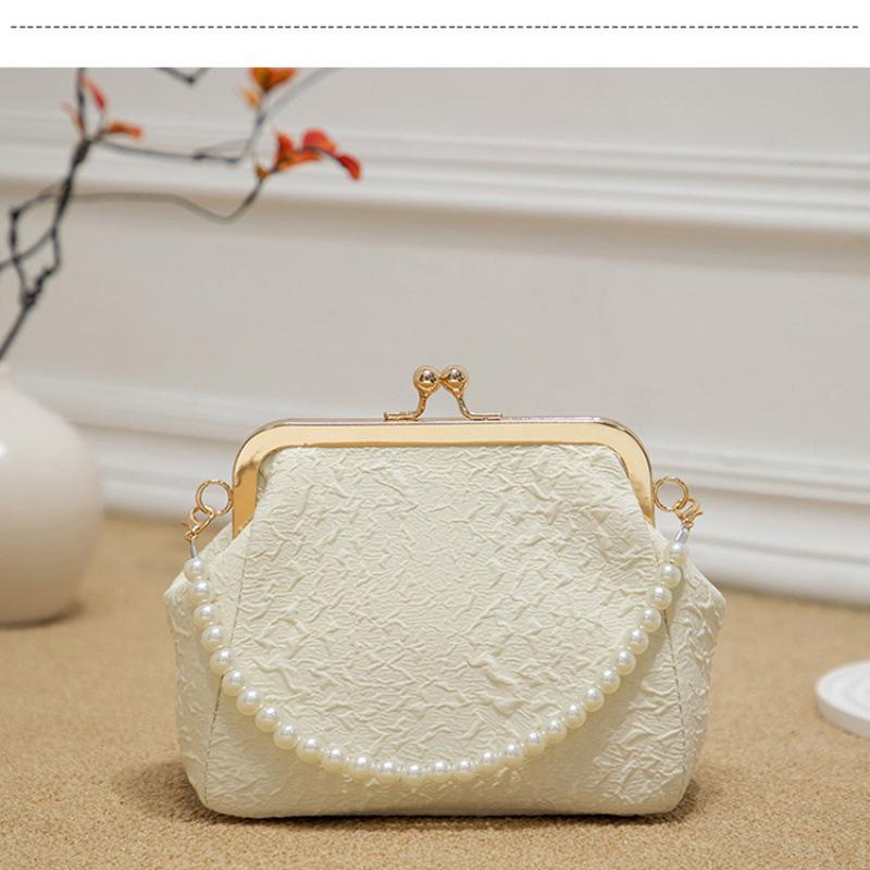 Perlentasche Sommer tragbar Muscheltasche Minitasche Umhängetasche mit Kette Perlen-Umhängetasche Damen