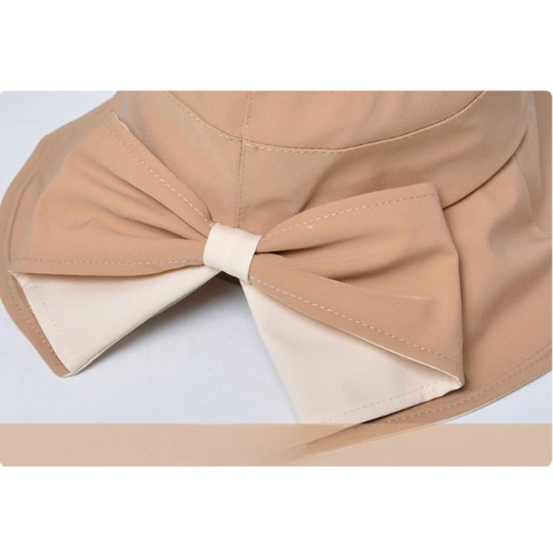 Spring and Summer Women's New Bowknot Fisherman Hat Suitable for Outdoor Travel Multi-Function Sunshade Cap and Sunscreen Cap