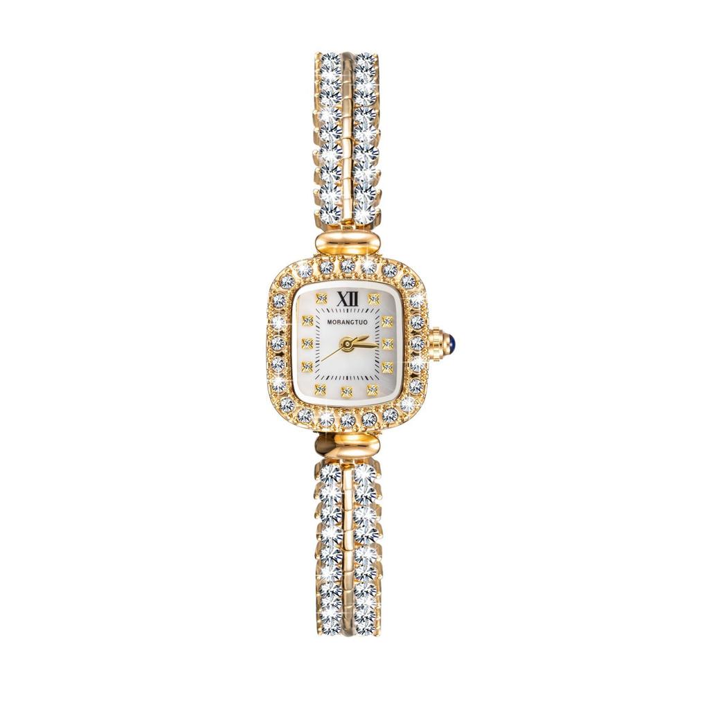 Fritillary Decorative Women'S Watch Fashionable Light Luxury Diamond-Encrusted Alloy Fashionable Quartz Watch Temperament Simple Watch