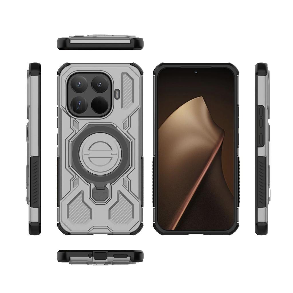 Xiaomi 15T Pro Magnetic Ring Case 360° Rotatable [Military-Grade Drop Protection] + Metal Plate for MagSafe Phone Case