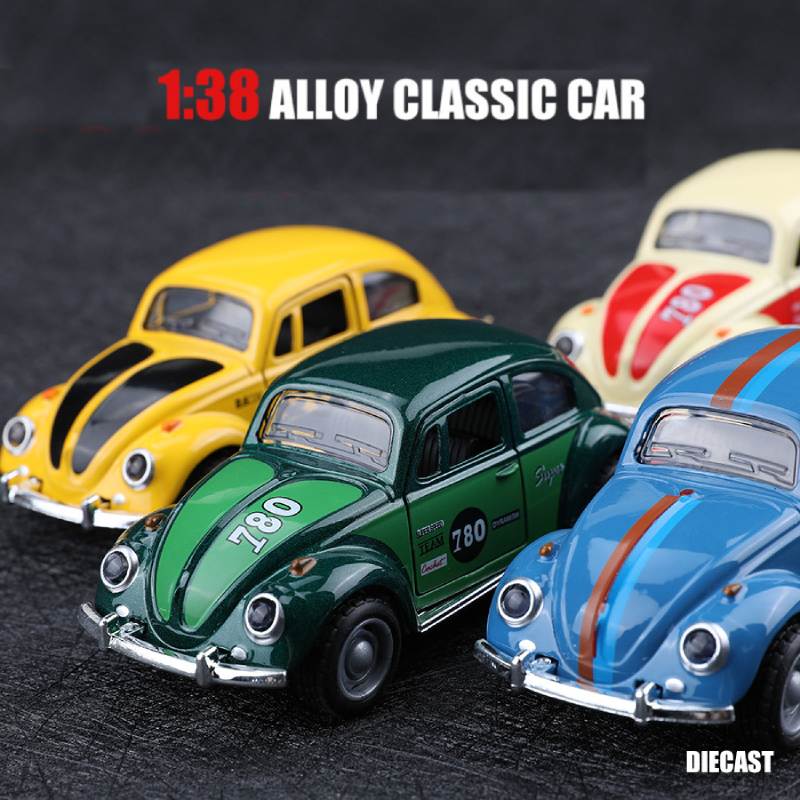 ABAW1 11cm Mini Alloy Retro Classic Car Model 1:38 Simulation Pull Back Diecast Vehicle Model Decor Collection Gifts For Kids Boys Toy