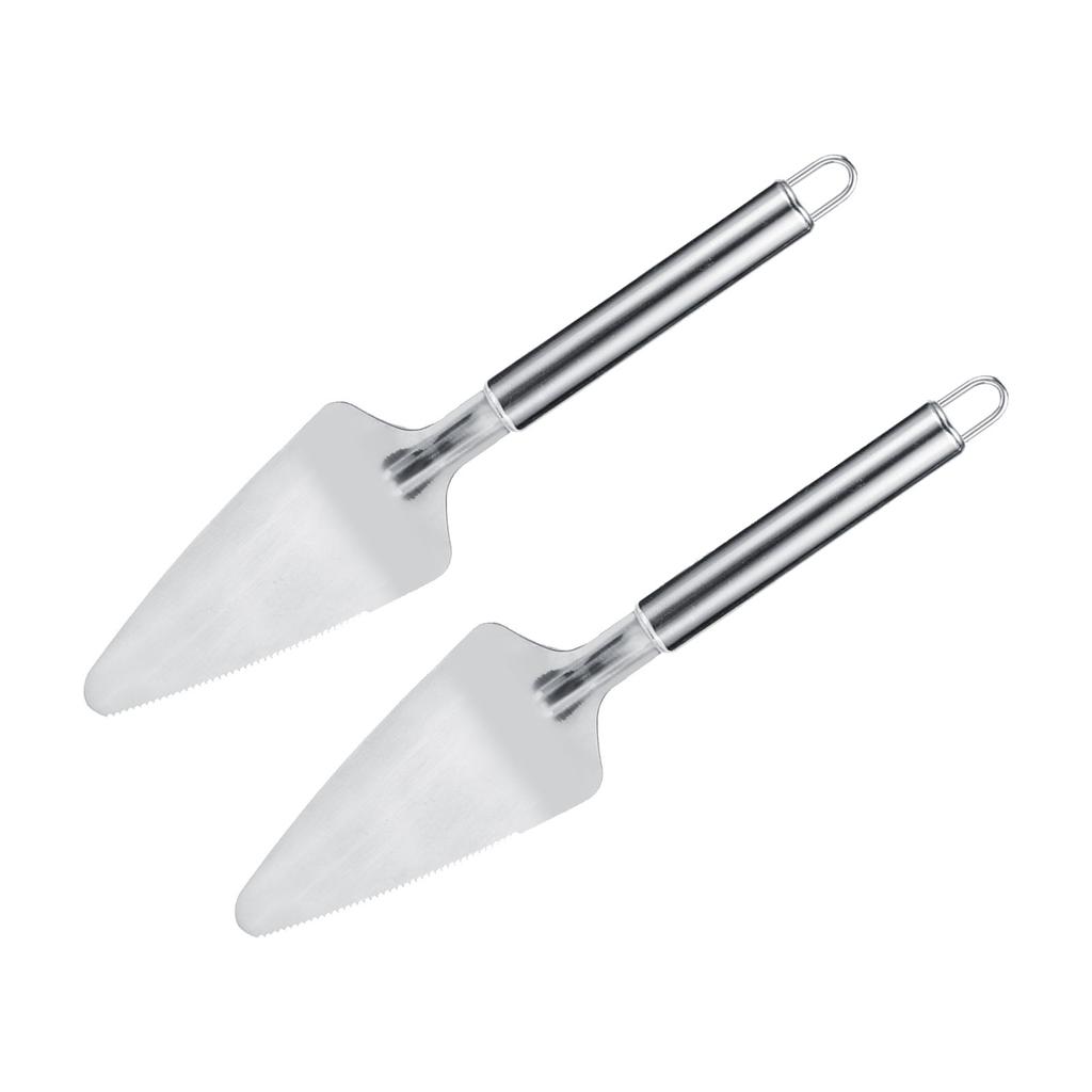 2Pcs Stainless Steel Multifunctional Triangular Pizza Cutter Shovel Spatula Kitchen Accessories