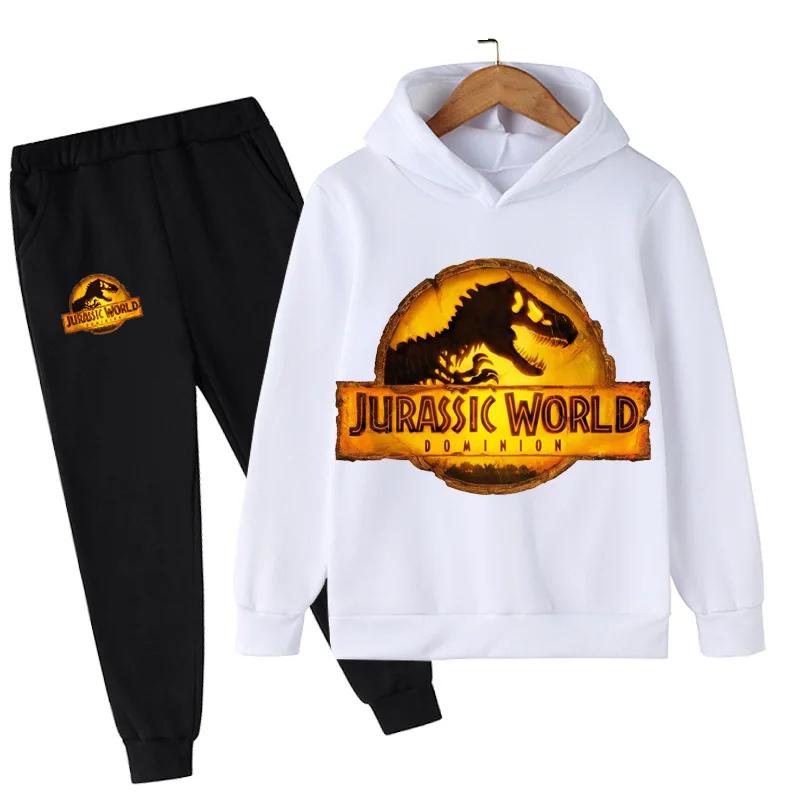 Jurassic World  Fashion Pullovers Clothes Children Dinosaur Hoodies Pants Set Boys Girls Dominion Sweatshirts Hooded Suit