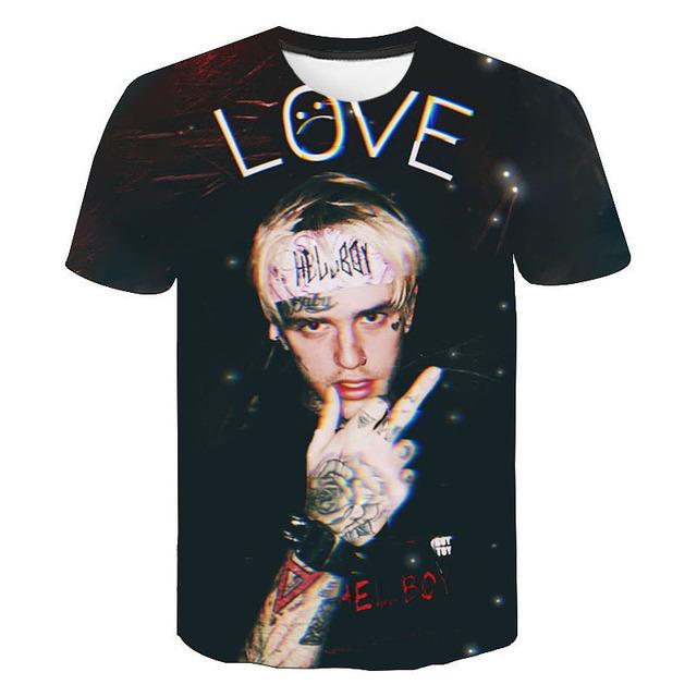 Buy Singer Lil Peep 3d Printed T -Shirt Rapper Hip -Hop Harajuku ...