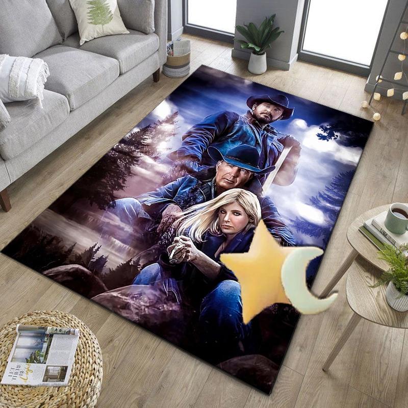 Western Adventure Romance Office Rug Chair Mat, Game Carpet, Suitable for Front Door, Bedroom, Living Room, Desk, Holiday Gift