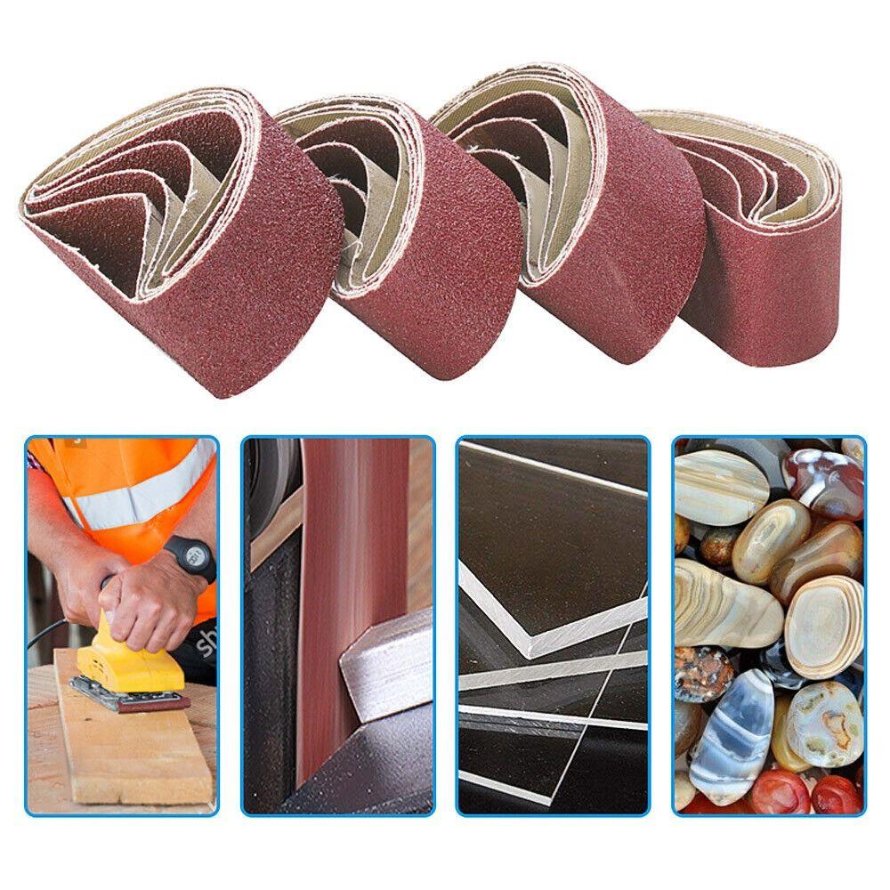 5PCS New Clamping Belt Grinding Polishing Grit Paper File Sander Belts Sanding Belts Sandpaper