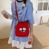 Cute cartoon canvas bag handbag new large capacity shoulder messenger bag student high value shopping bag