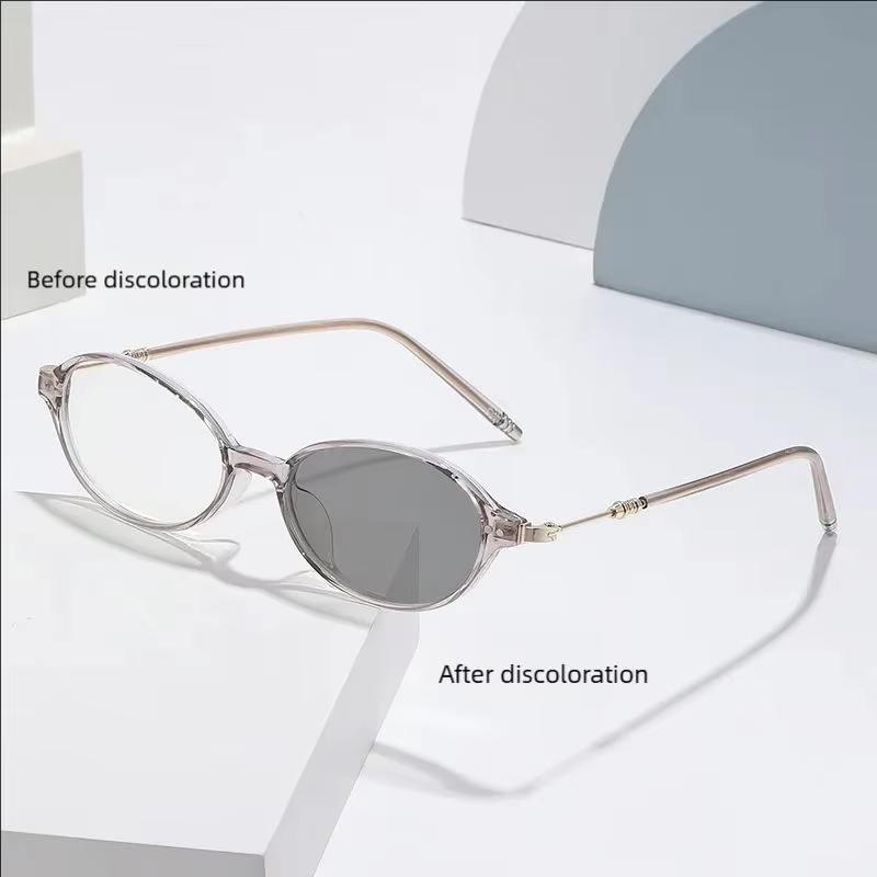 Xiaomi Oval Photochromic Anti-Blue Light Myopia Glasses for Men Women, Indoor Outdoor Transition Prescription Lenses